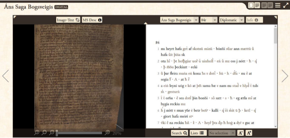 Digital edition of Áns Saga Bogsveigis .