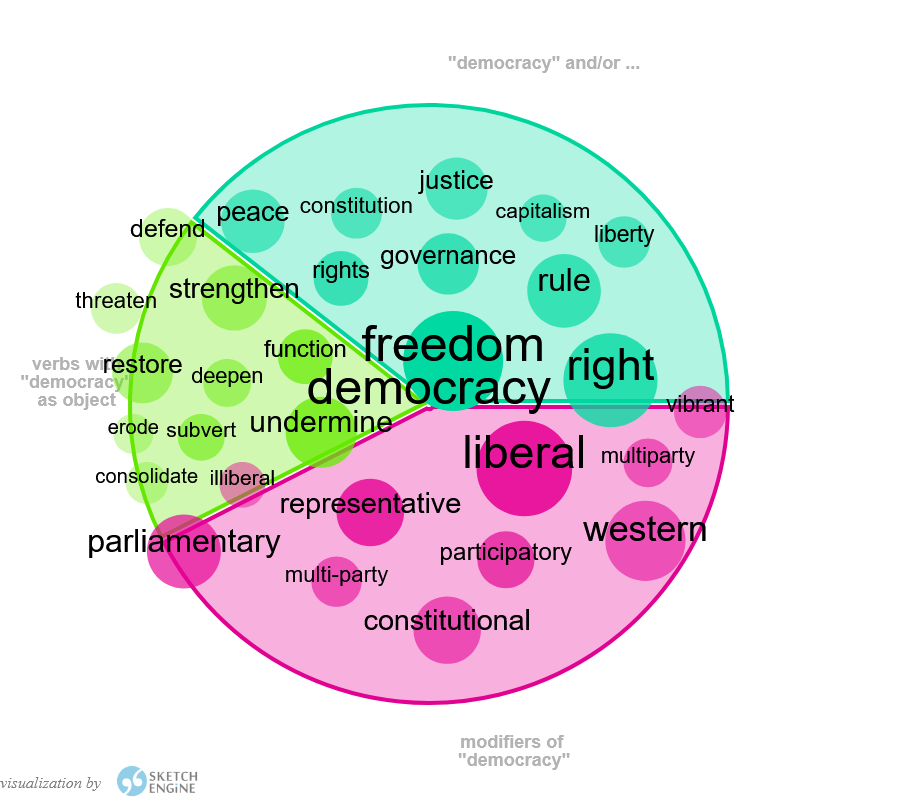 Profilo lessicale di “democracy” nel XXI secolo .