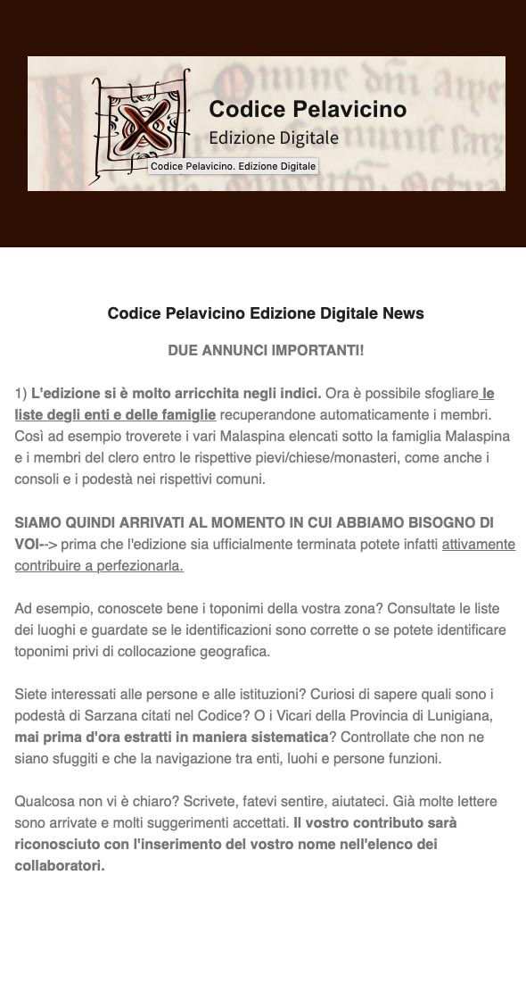 Esempio di newsletter .