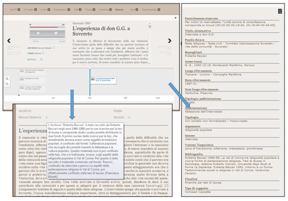 Example of cataloging record from Archivio “Roberta Beccari”, fondo “Parroci”.