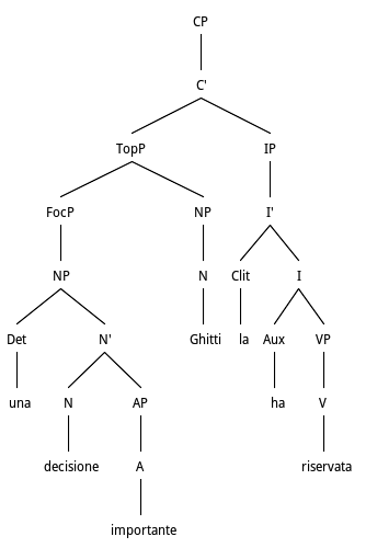 Tree structure for Clitic Left Dislocation