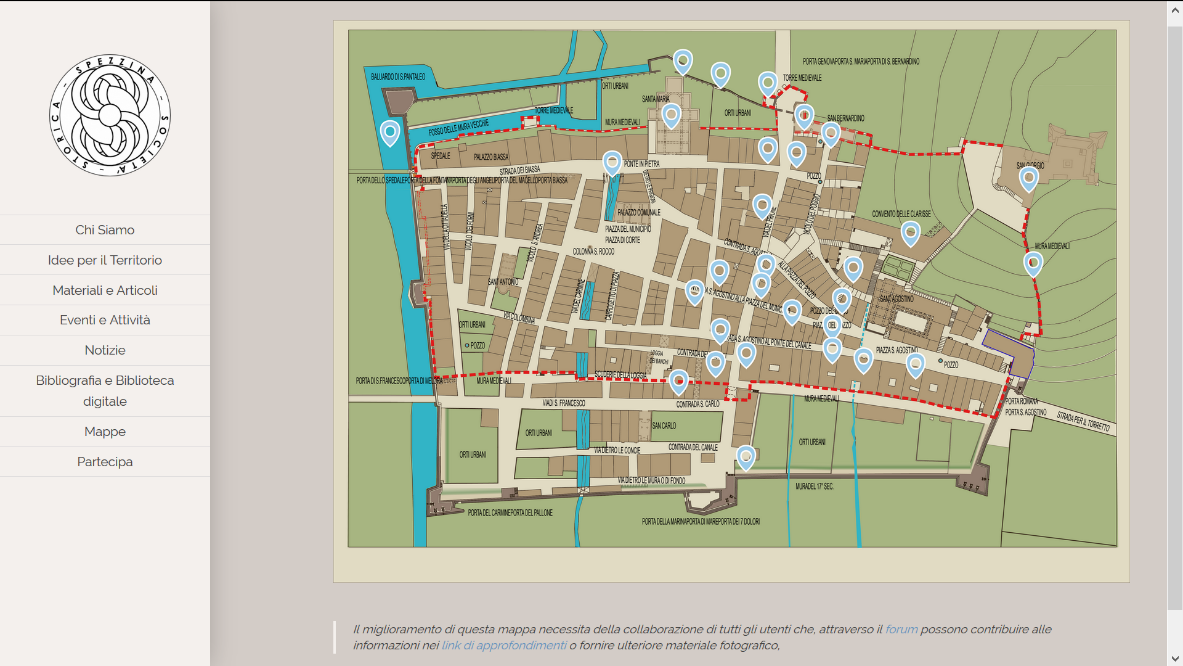 La pagina con la mappa digitale