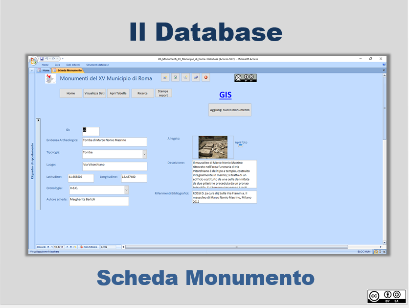 Esempio di una “Scheda Monumento”