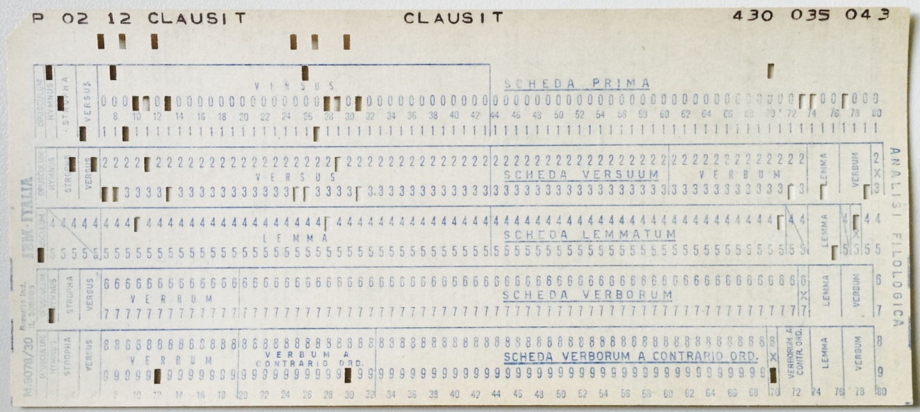 Punched Card from Index Thomisticus project