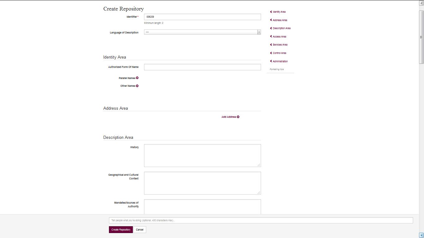 Illustration: Screen shots from the EHRI portal admin site