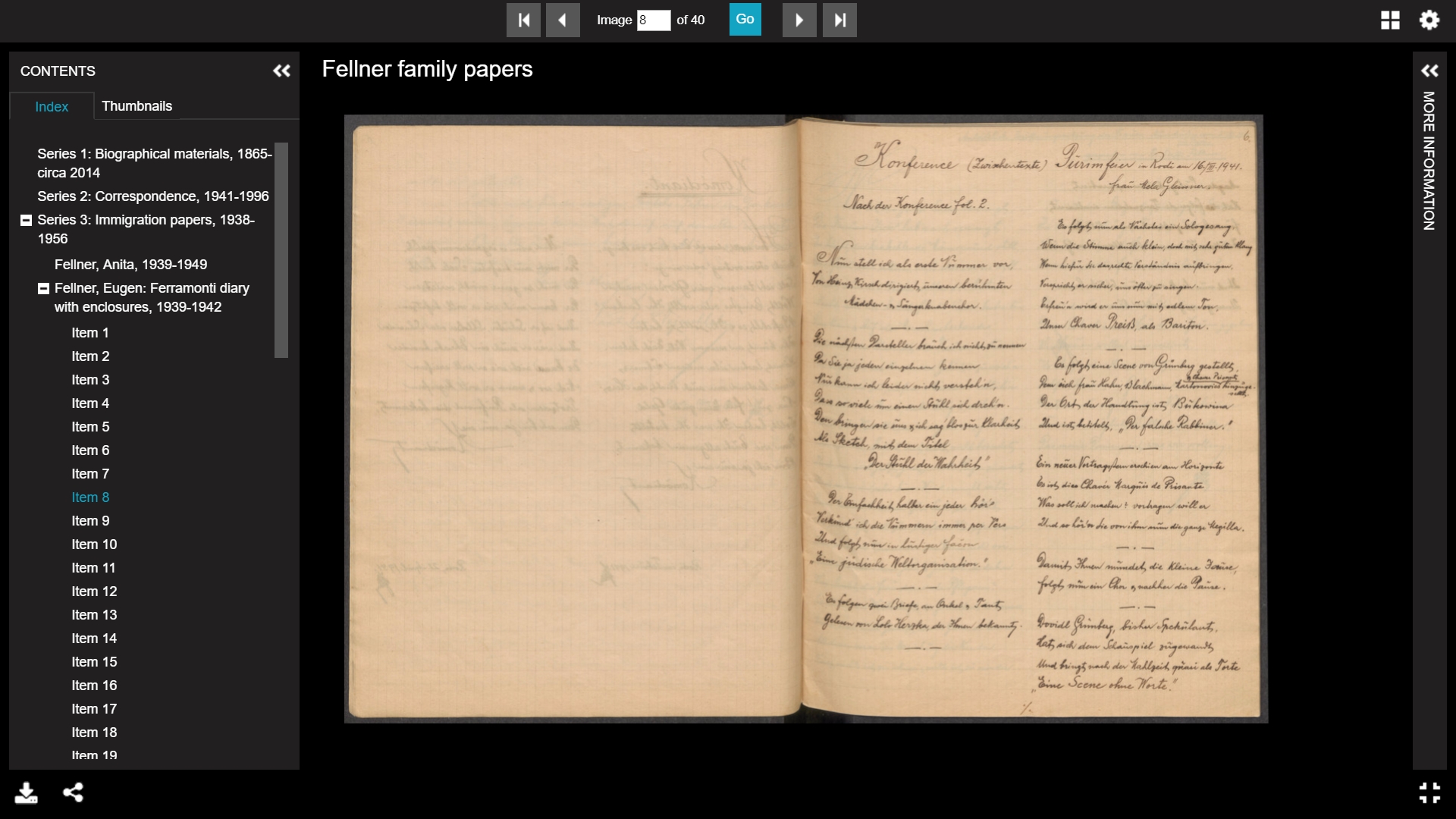 A page from a USHMM Archival Collection,IIIF/Universal Viewer