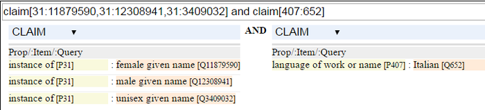 Searching for Names on Wikidata. Courtesy WDQ tool, 2016