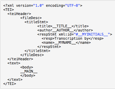 Il template Text::TEI:Markup per il teiHeader